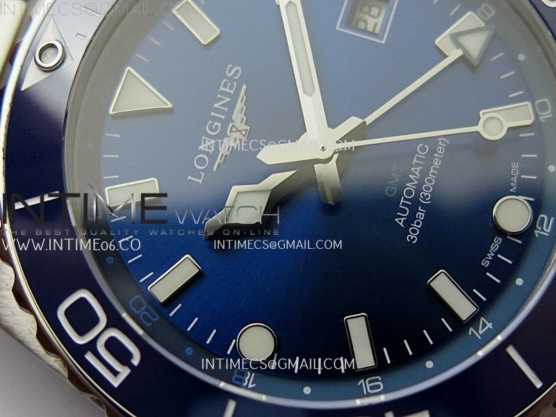 Hydroconquest L3.790.4 43mm SS Blue Ceramic Bezel ETC 1:1 Best Edition Blue Dial on SS Bracelet A2836